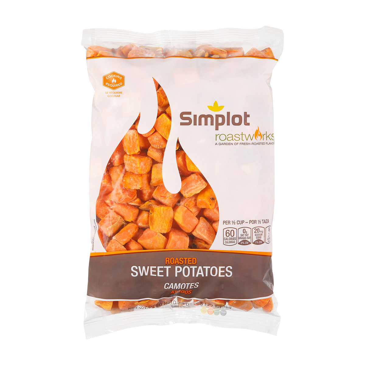 Simplot RoastWorks® Roasted Sweet Potatoes, Front Innerpack