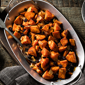 Simplot RoastWorks® Roasted Sweet Potatoes, Styled