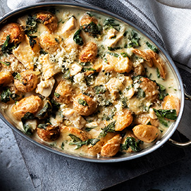 Simplot RoastWorks® Baby Bakers™ Halves with Herbs & Parmesan, Styled
