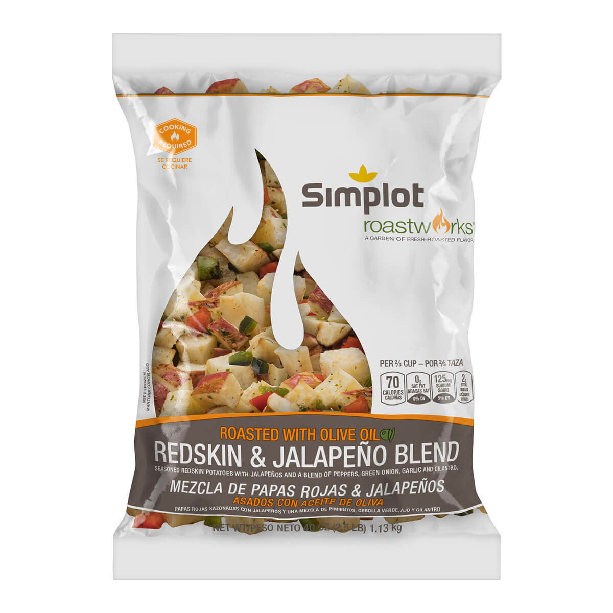 Simplot RoastWorks® Roasted Redskin Potatoes & Jalapeno Blend, Front Innerpack