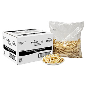Simplot Conquest® Delivery+® Clear Coated Straight Cut Fries, Skin On, Styled