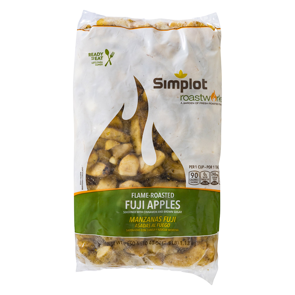 Simplot RoastWorks® RTE Flame-Roasted Fuji Apples, Front Innerpack