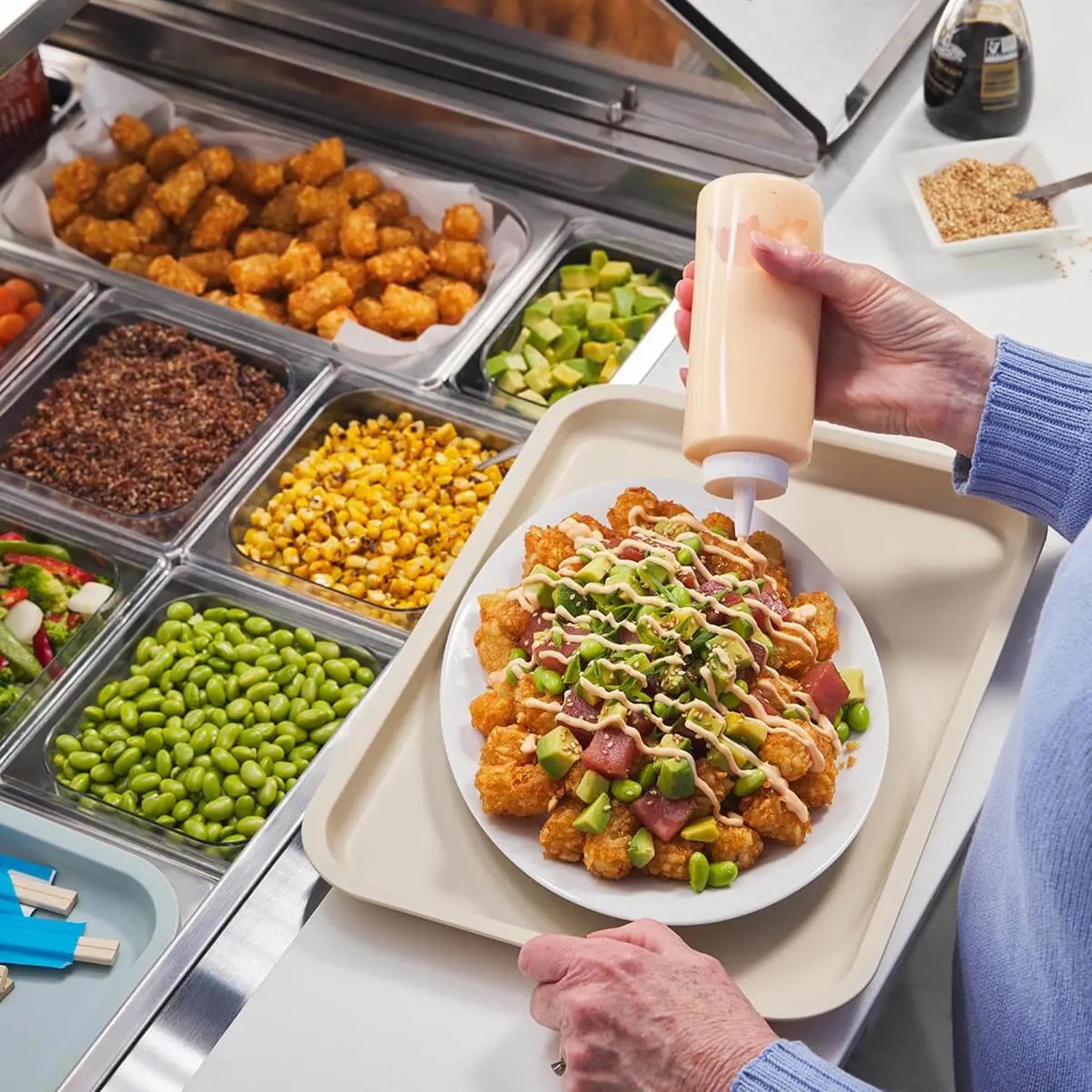 Food Station: Japanese Loaded Poke Tots for Healthcare Recipe Card