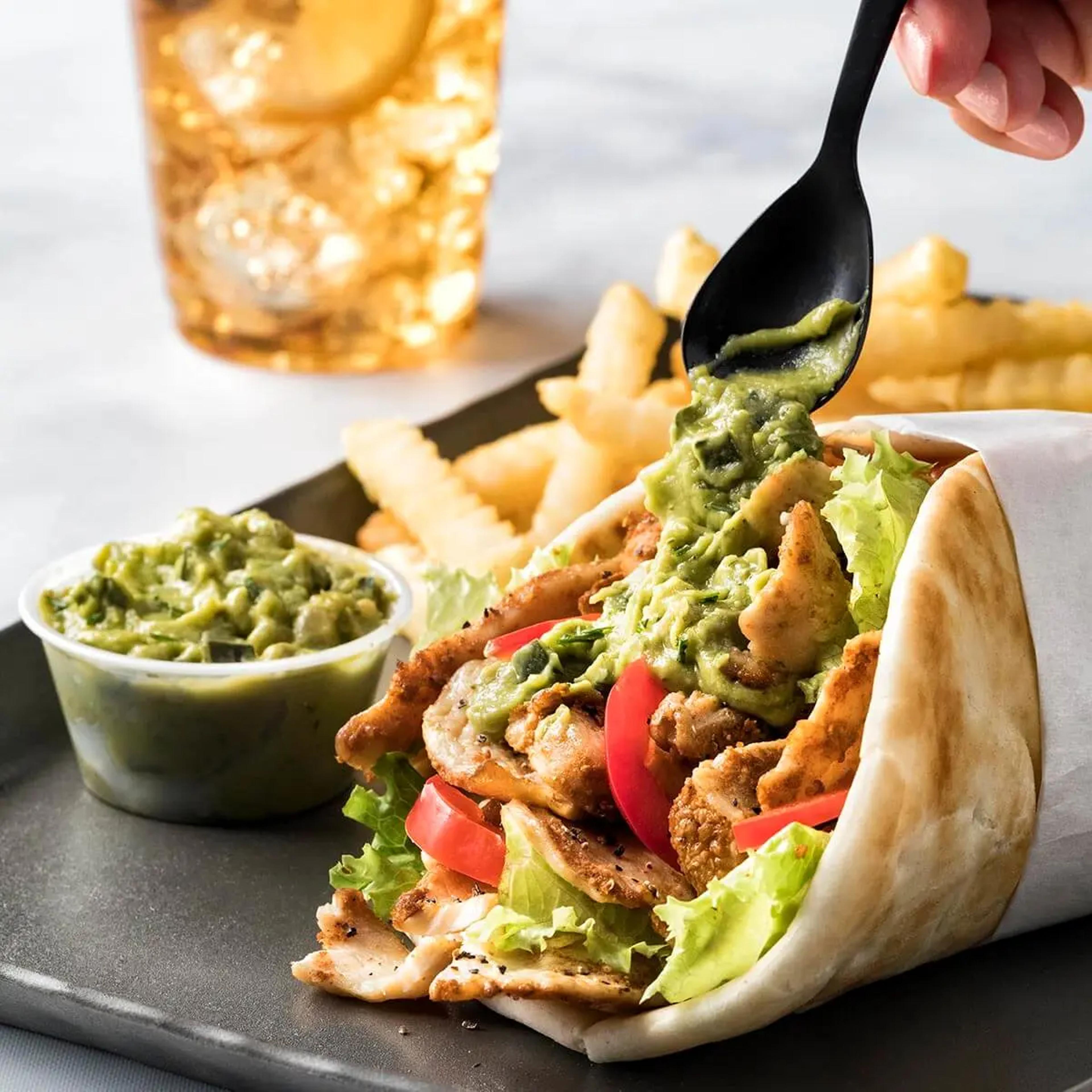 Greek Gyro Wrap With Cucumber Tzatziki Avocado