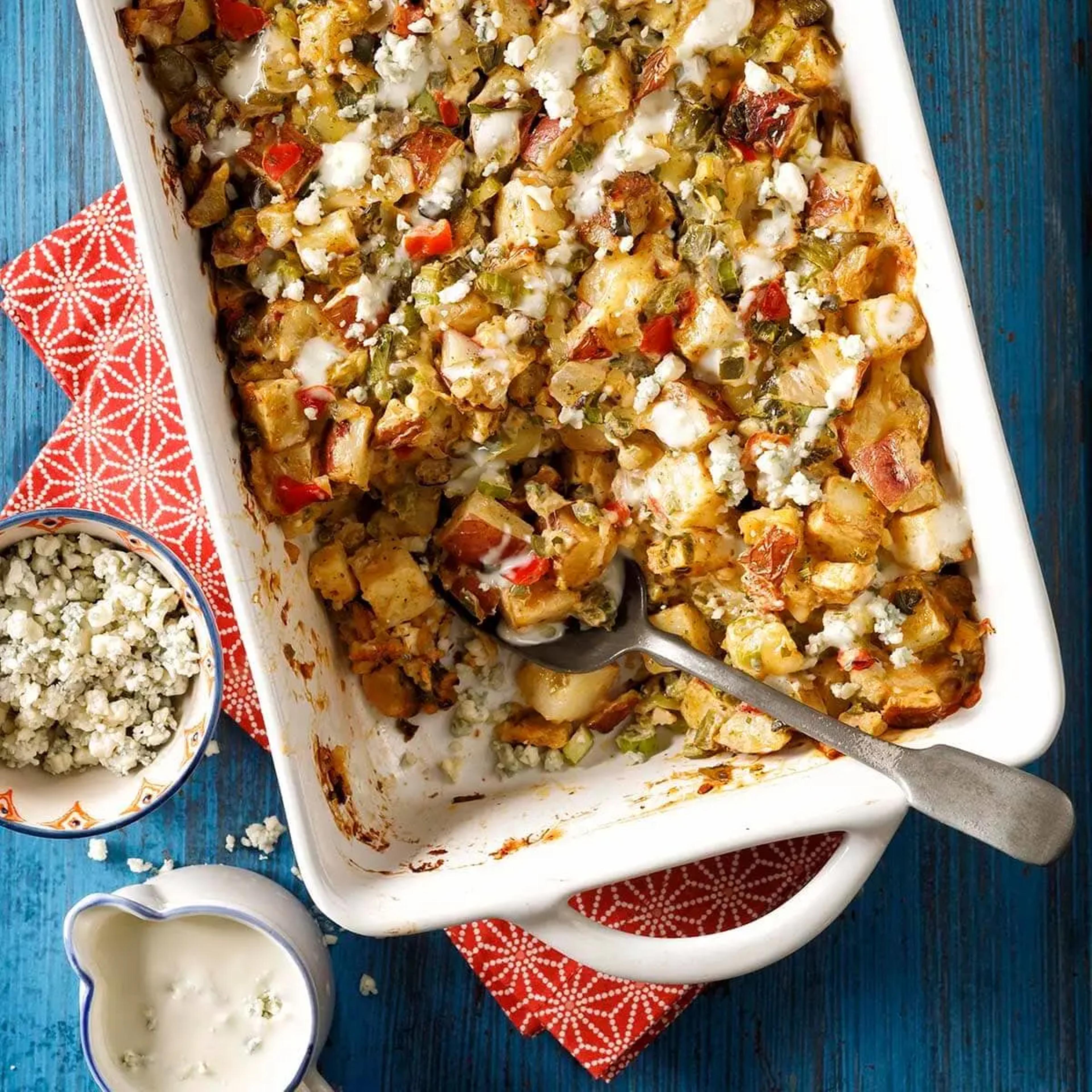 Spicy Buffalo Redskin and Jalapeño Potatoes Recipe Card