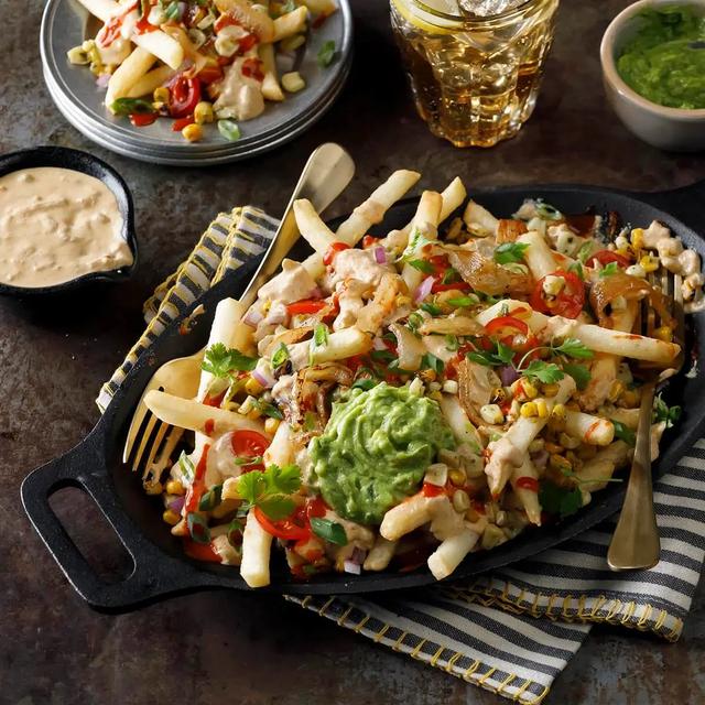 Plant-Based Loaded Fry with Cashew Nacho Cheese