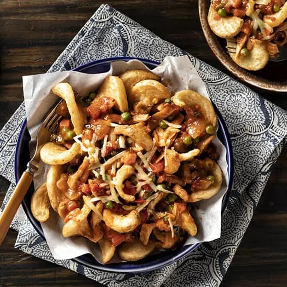 Curried Roast Chicken and Chips Recipe Card