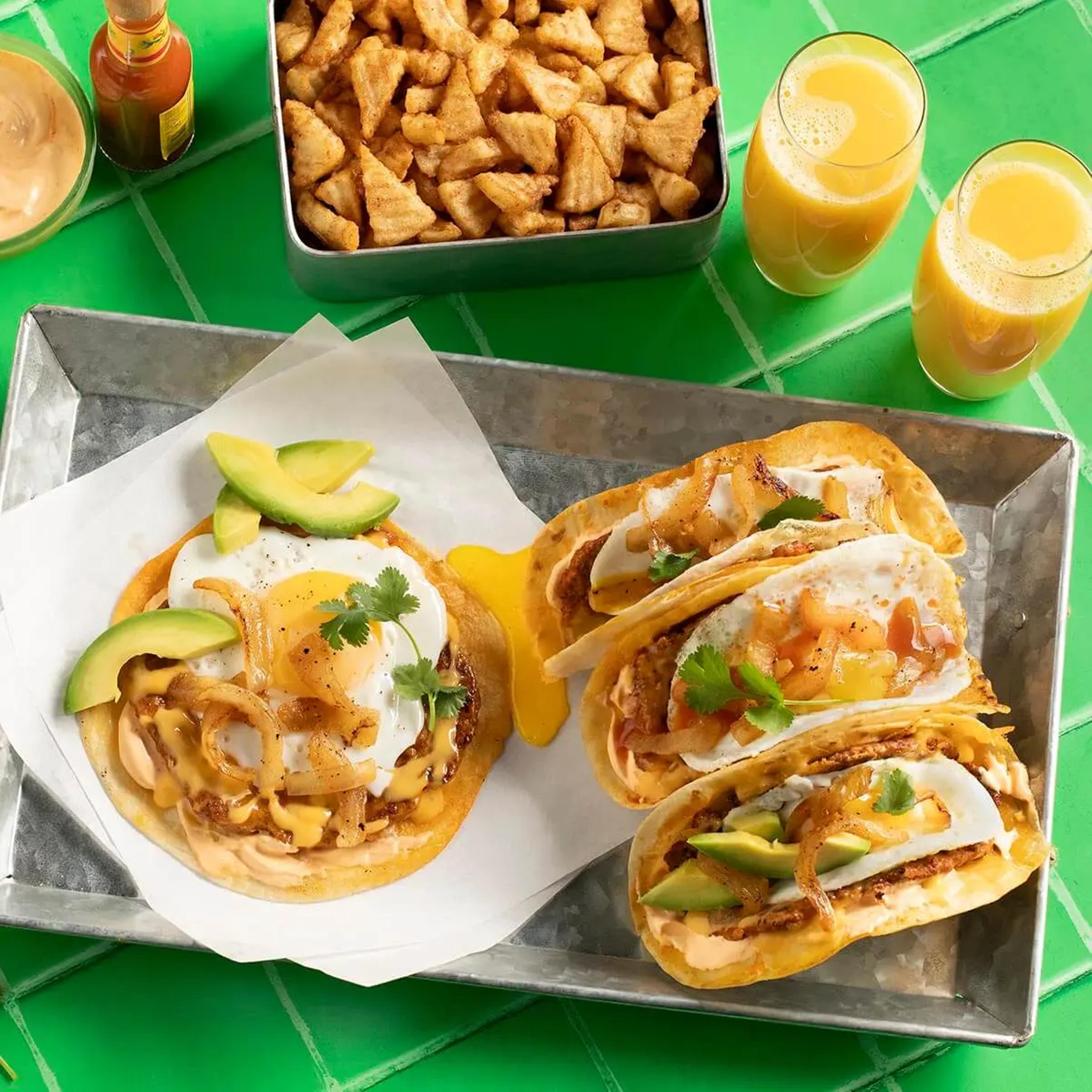Chorizo Smash Breakfast Taco Recipe Card