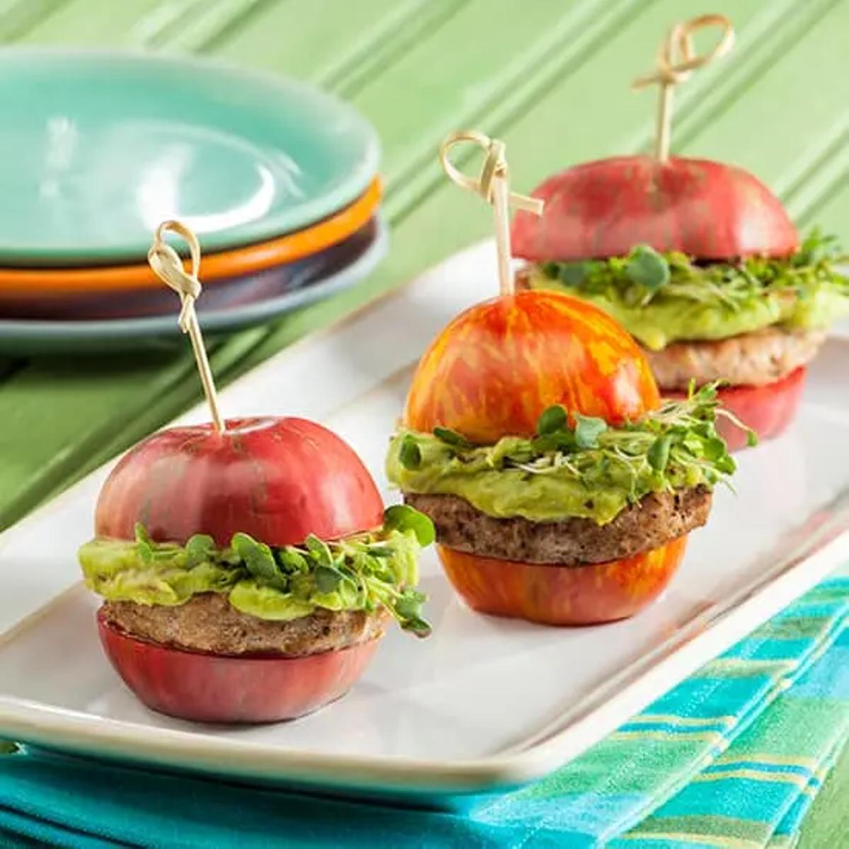 Komodo Tomato Turkey Burgers Recipe Card